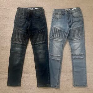 Two (2) Pairs of Ring of Fire Boys Slim Fit Moto Style Stretch Size 10 Jeans